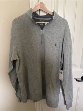 Polo by Ralph Lauren Light Gray Half-Zip Pullover Sweater